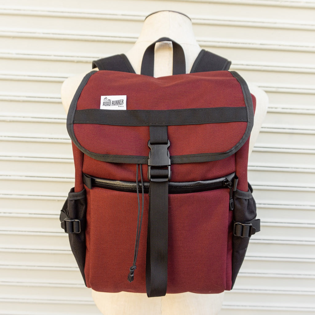Slacker Day Pack by Road Runner Bags in Burgundy Cordura